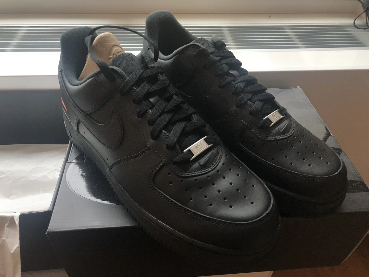 Nike Air Force 1 Low Supreme Black Size 10.5 .