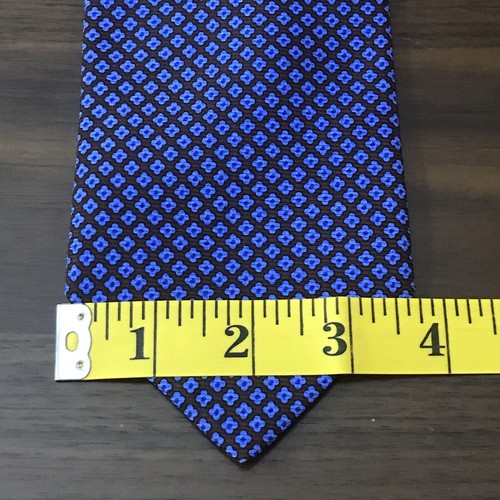 Brooks Brothers Makers geometrische schwarz & blaue Seidenkrawatte Krawatte hergestellt in den USA - Bild 6 von 7