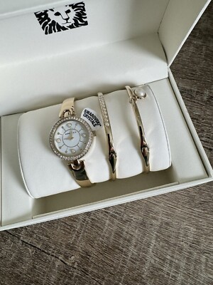 Anne Klein AK/3288GBST Swarovski Crystal Watch and Bracelet  display picture 2