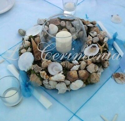 9 Centrotavola Tema Mare Ciambelle Di Conchiglie Wedding Decorazioni Matrimoni Ebay