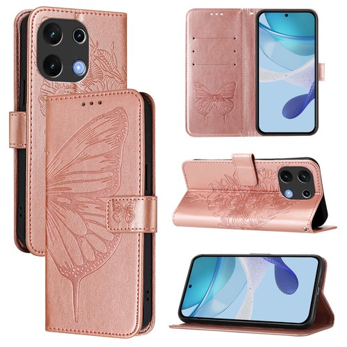 For UMIDIGI Note 100, Fashion Butterfly Pattern Leather Wallet Stand Case Cover - 第 16/27 張圖片