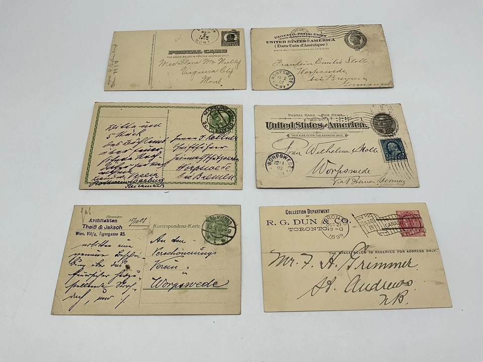 United States And Germany Antique Postal Cards Canceled And Used, Lot of 6 AS-IS - Image 3 of 4