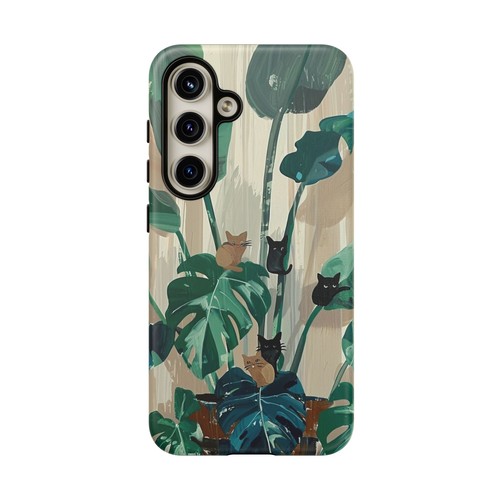 Phone-Ink iPhone, Pixel, Samsung Galaxy Case - Monstera Green Plant Cats - 第 115/191 張圖片