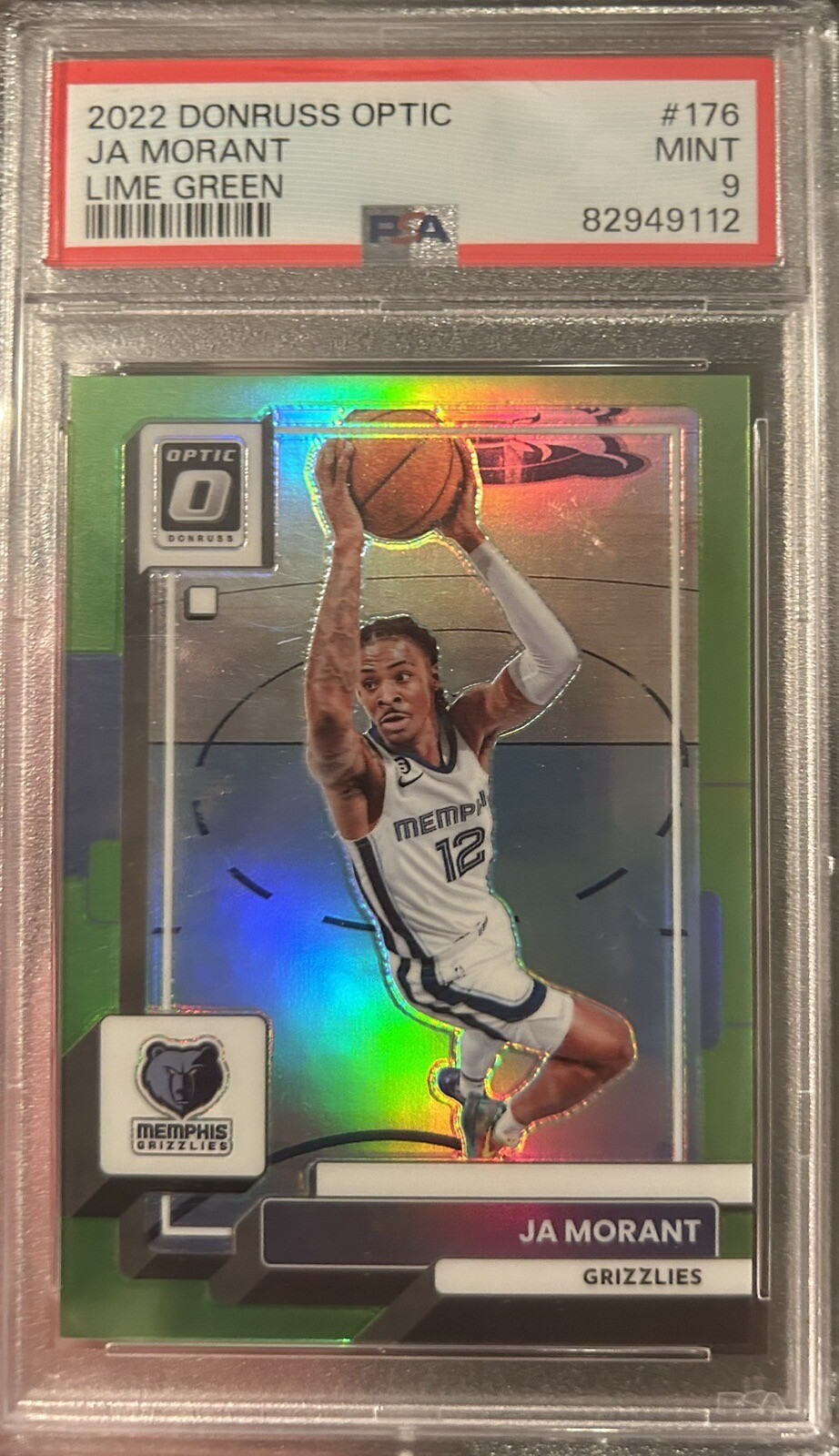2022 Optic Ja Morant Lime Green Holo /149 Grizzlies #176 Low Pop PSA 9 💎🔥