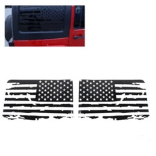 Black USA Flag Car Exterior Window Mottled Sticker Fits 18-24 Wrangler Gladiator
