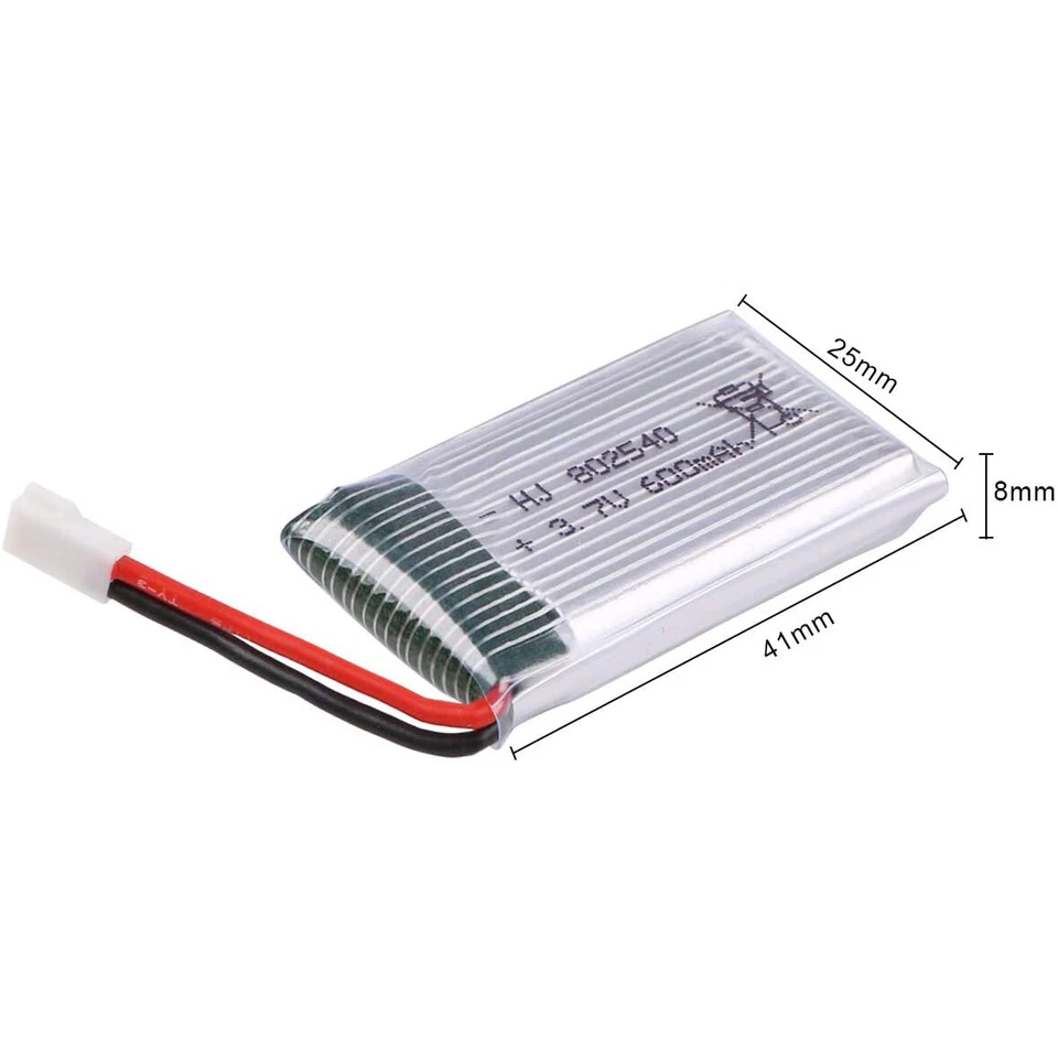 2 Stk 3,7V 600mAh 25C Lipo-akku XH2,54 Stecker mit USB Ladekabel für RC Drohne - Bild 3 von 4