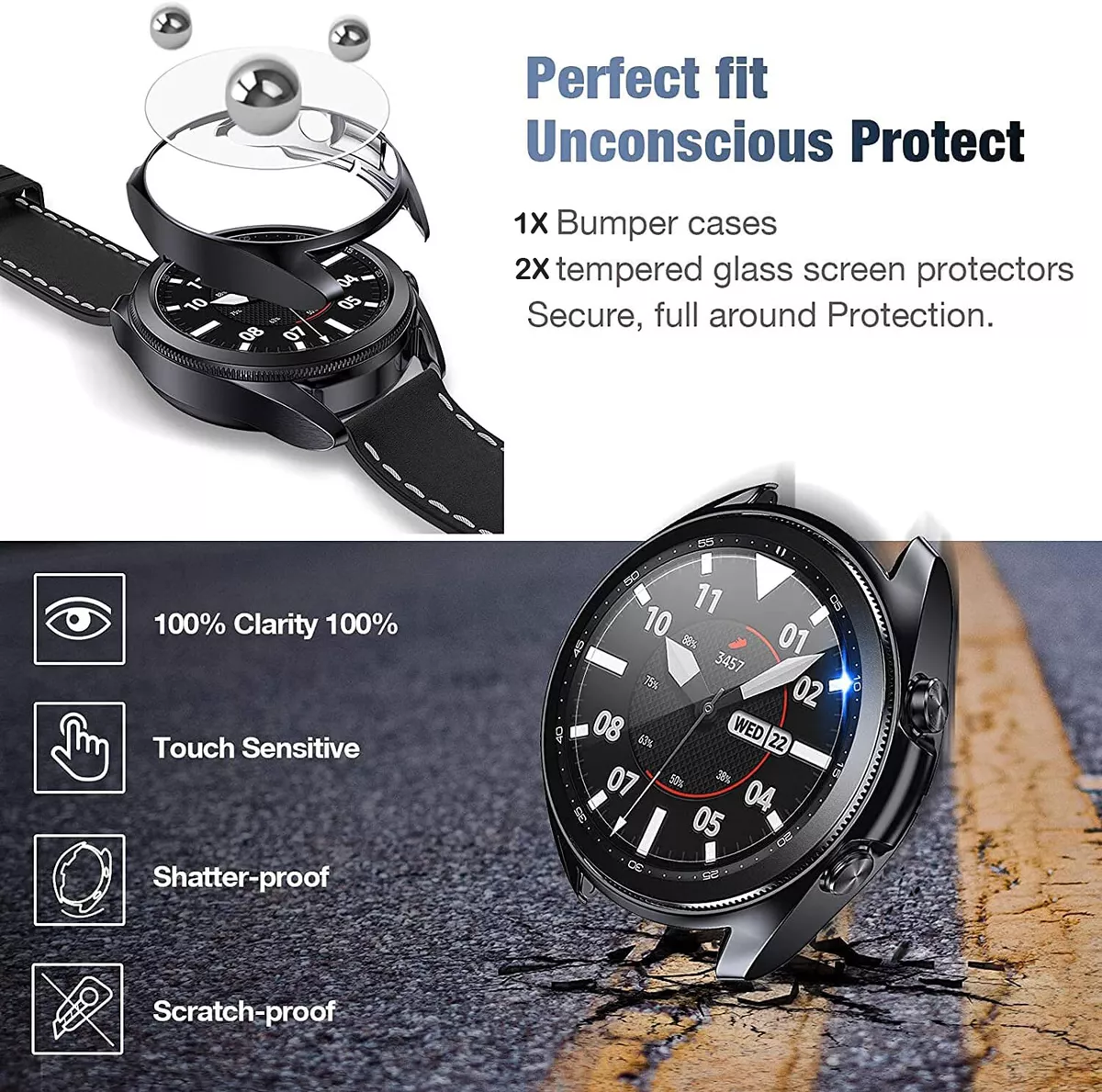 For Samsung Galaxy Watch 6 5 4 40mm 44mm 43mm 47mm Soft TPU Bumper Case  Cover