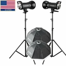 US 800w 2x Godox SK400II 400W 2.4G Studio Flash Strobe Light Head Kit f Wedding