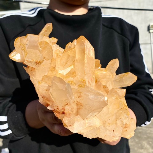 4.1LB Natural white crystal cluster quartz yellow cortical mineral sample - - Picture 14 of 14