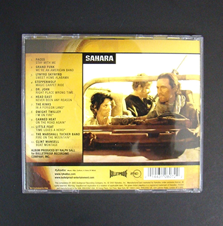 Sahara Original Motion Picture Soundtrack CD 2005 Various Artists Rare OOP 00s - Image 3 of 3