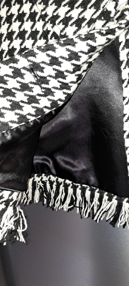 Ladies Arden B. HOUNDSTOOTH Shawl Poncho Cape Lined Elegant Wool Viscose LRG - Image 4 of 4