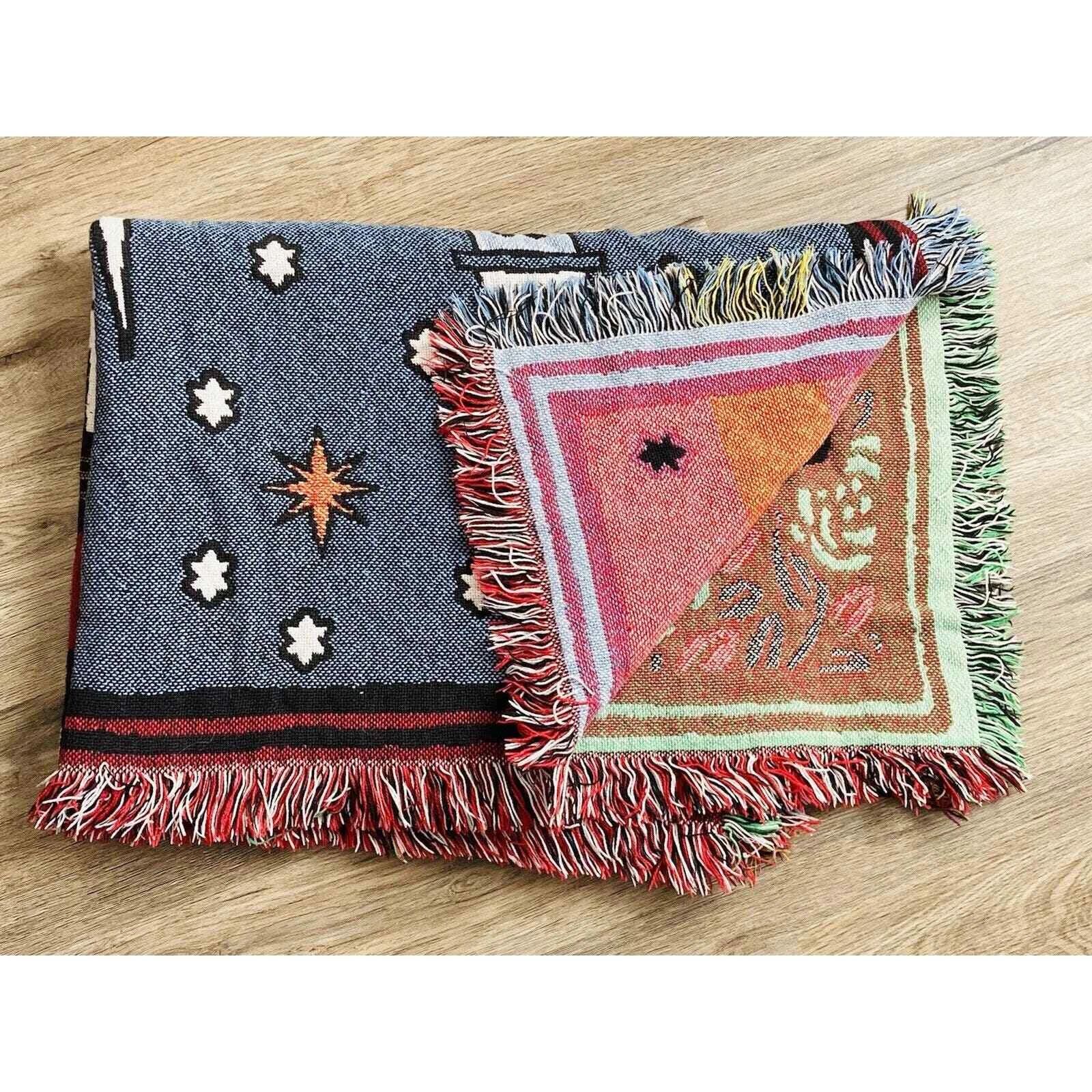 Woven Tapestry Throw Blanket Christmas Wise Men Child Born Bethlehem Reversible