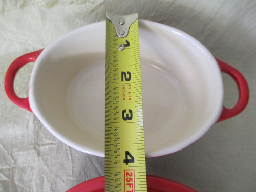 small dish RED casserole covered OVEN MICROWAVE DISHWASHER safe SPECIAL DIET - Picture 4 of 7