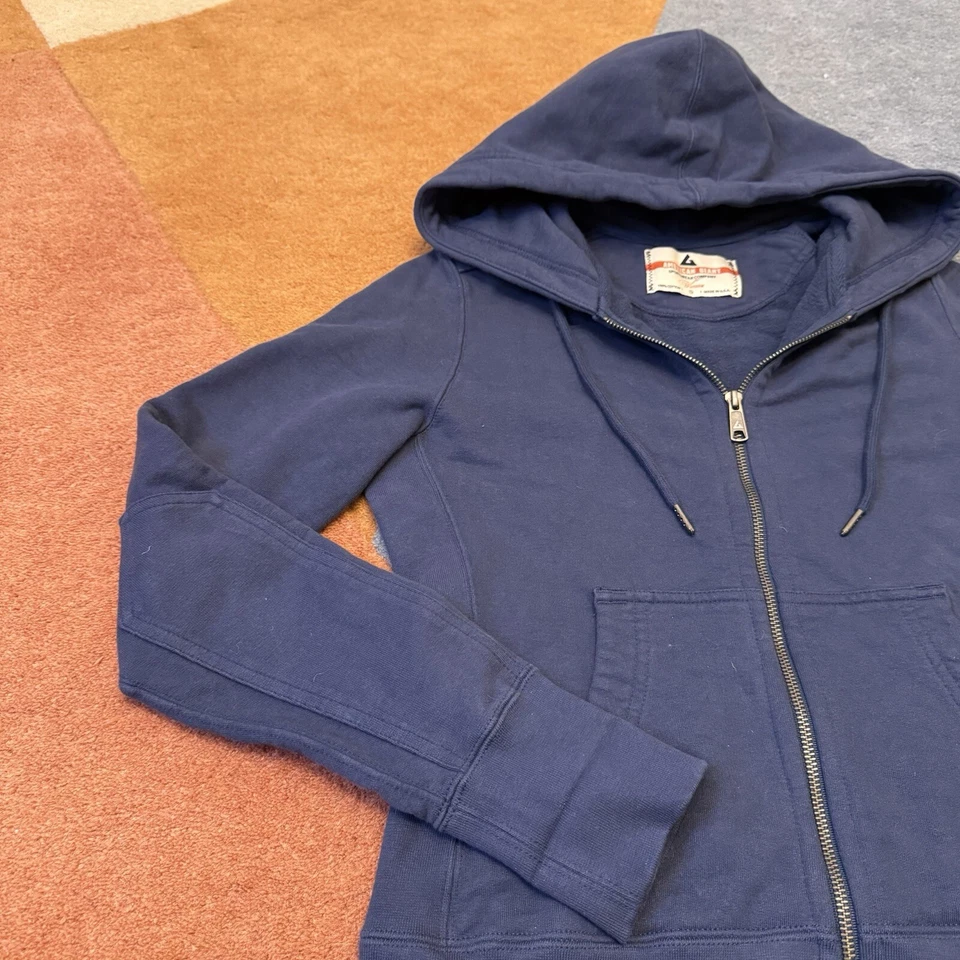 Sudadera con Capucha American Giant Cremallera Peso Pesado Hecha en EE. UU. Azul Para Mujer S Foto 3 de 4