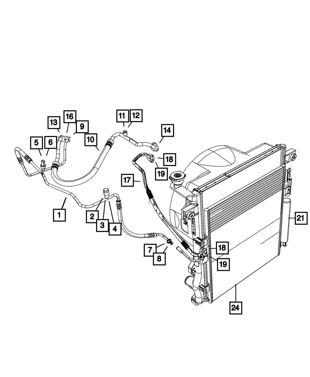 Línea de descarga de aire acondicionado para Jeep Liberty 2007-2011 (N/P 55037797AD)