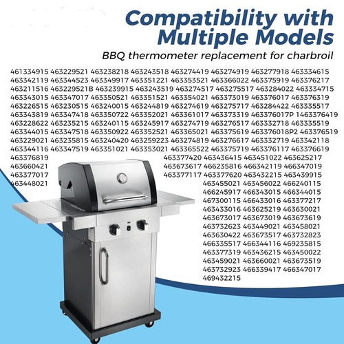 Indicatore di temperatura coperchio 1,8" indicatore di calore barbecue ricambio per griglia Charbroil - Foto 8 di 11