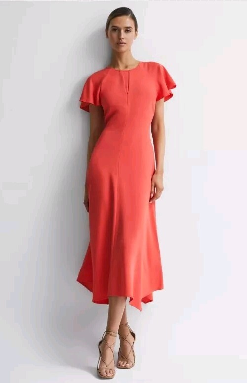 【海外限定】REISSワンピース☆Coral Eleni Cap Sleeve Midi Dre NEW REISS CORAL ELENI CAP SLEEVE MIDI DRESS SIZE UK 10 - RRP