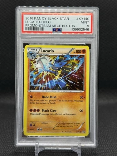 Pokemon TCG Lucario XY Black Star Promo XY140 Holo PSA 9
