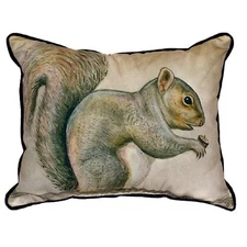 Betsy Drake Squirrel 16-inch x 20-inch Throw Pillow Multi N/A