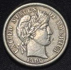 1900-S Barber Dime, Near Mint, Semi-Key Date, High Quality!