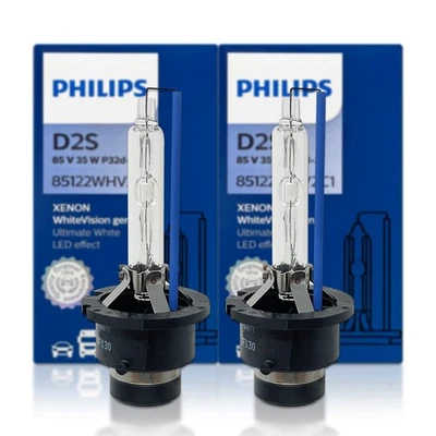 Philips WhiteVision Gen2 D2S HID Xenon Headlight Bulbs 85122WHV2C1 5000K 2-Pack - Image 1 of 4