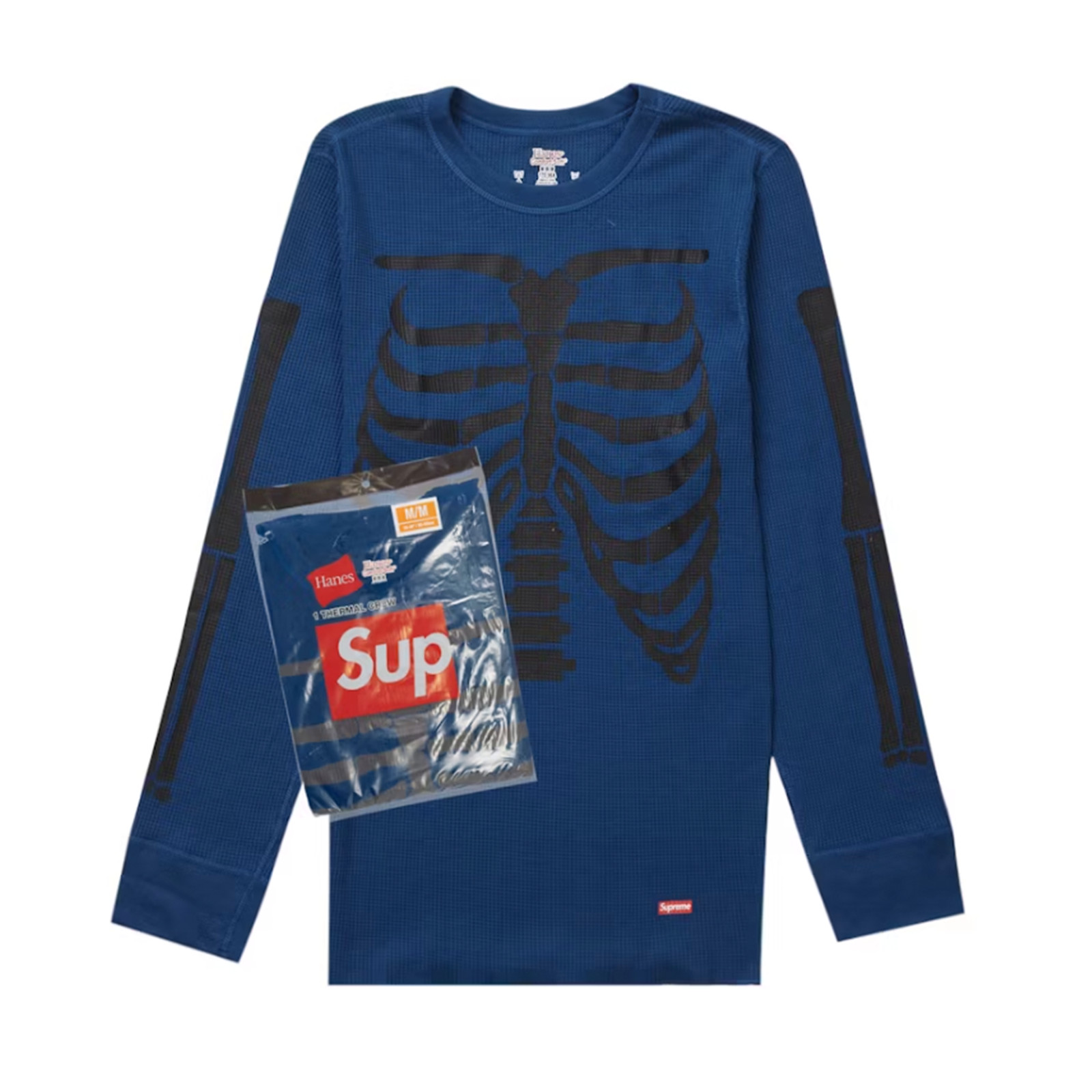 Supreme Hanes Bones Thermal Crew FW23 1 Pack Blue 19490₽