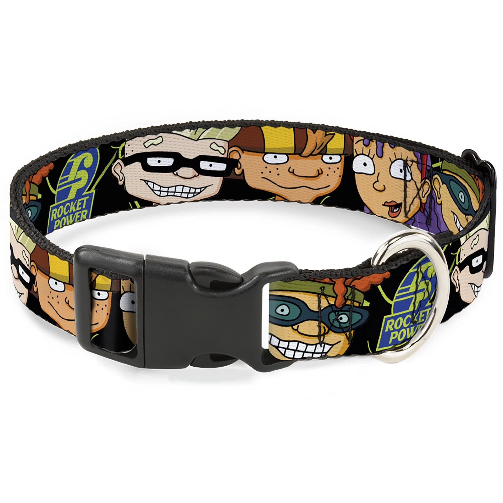 Plastic Clip Collar ROCKET POWER RP Logo/4-Character Faces CLOSE-UP Black/Green/
Opens in a new wind