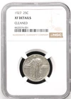 1927 STANDING LIBERTY 25C 90% Silver NGC CLEANED XF DETAILS NICE COIN