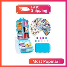 14 Grids Travel Pill Organizer Box with 415-Pcs Medicine Name Labels - Pocket Da