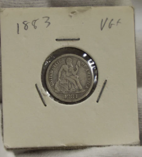 1883  US Seated Liberty Dime 10c VG+ (Cleaned)