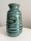 2019 Rookwood Pottery Studio Art Vase Green Blue Crystalline Glaze 9”