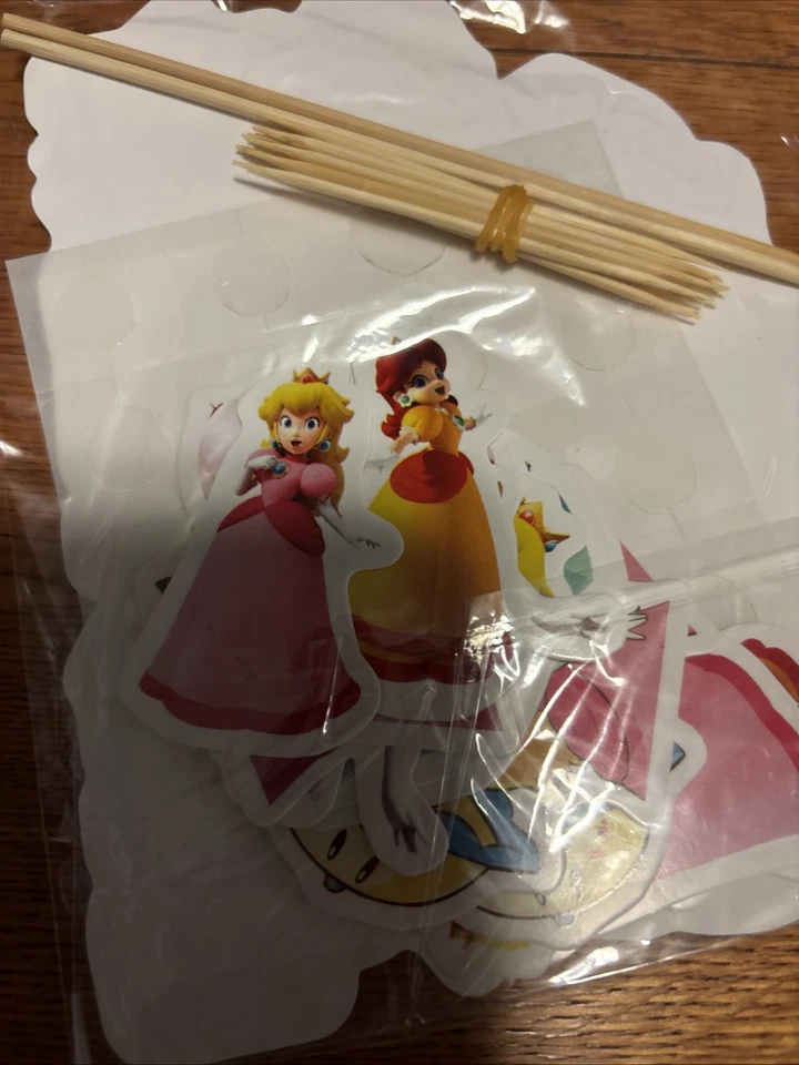 princess peach party decorations Cake Topper, Balloons, Birthday Sign - Image 2 of 4