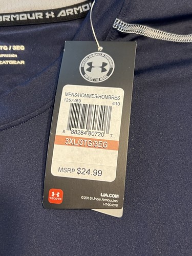 Under Armour Shirt Herren 2XL Blau Kompression Ärmellos Muskel Pullover Logo XXXL - Bild 3 von 9