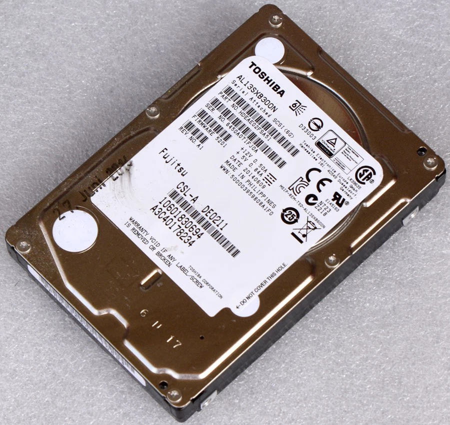 2,5" 6,35CM TOSHIBA SAS 6 Gbit/s HDD AL13SXB300N HDEAE02FSA51 64MB 15K U/m M1140 - Bild 3 von 3