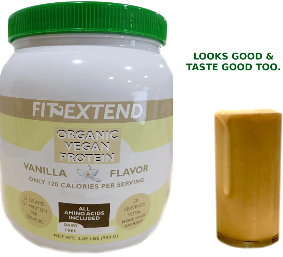 Organic Vegan Protein Powder Vanilla 30 Servings / 22 G Plant Low Calorie - Image 3 of 4