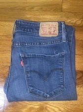 721 High Rise Skinny Blue Jeans Women Size 30 X 32