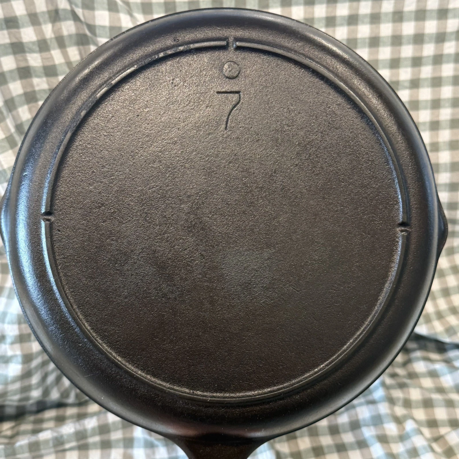 Fully Restored Lodge Three Notch "Blob" #7 Cast Iron Skillet circa 1940-1945
