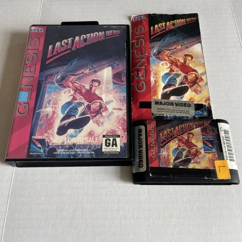 Last Action Hero (Sega Genesis, 1993) Case + Game manual