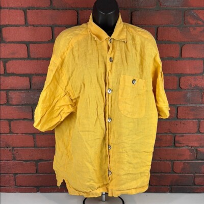 Signum Shirt Womens Small Yellow Linen