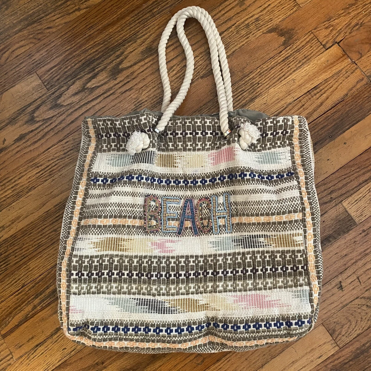 Beaded beach bag sale
