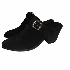 Rag & Co Handcrafted "Tarrah" Black Suede Mules Women's Size 7