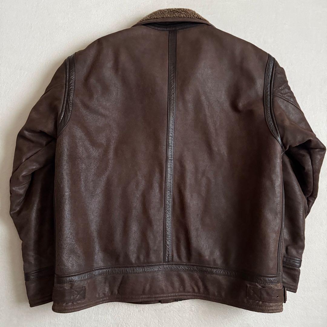 Nigel Cabourn Leather Flight Jacket Brown Cowhide Vintage