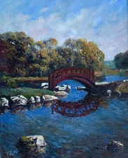 "SOPHIA PARK" - Vitali Mikhailov - Original Painting - 20" x 16" - Oil on Canvas