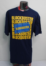 Blockbuster Video Store Blue Adult 2XLT Ticket Stub Spellout Tshirt
