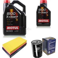 6L Inspektionspaket Set Motul 8100 X-Clean+ 5W-30 MotoröL SCT Filter 11359294