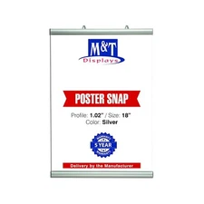 Poster Snap Hanger Set 18 inch Wall Mounting Silver 1.02" Aluminum Profile