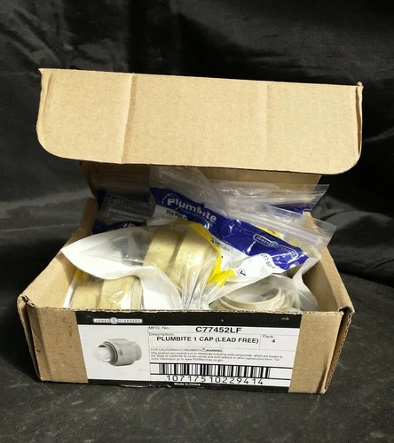 (5) JONES STEPHENS C77452LF 1" PlumBite Push On Cap - Picture 3 of 3