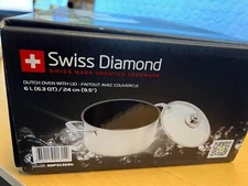 Swiss Diamond - 9.5" Nonstick Clad Dutch Oven w/Glass Lid SDP31 in retail box