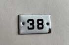 Vintage Enamel Porcelain MINI Drawer Locker Number 38 Sign