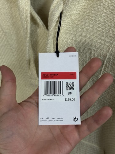 NWT Nike x Stussy NRG Pullover Hoodie Natural SS22 Fossil Unisex Size L Beige - Picture 8 of 15